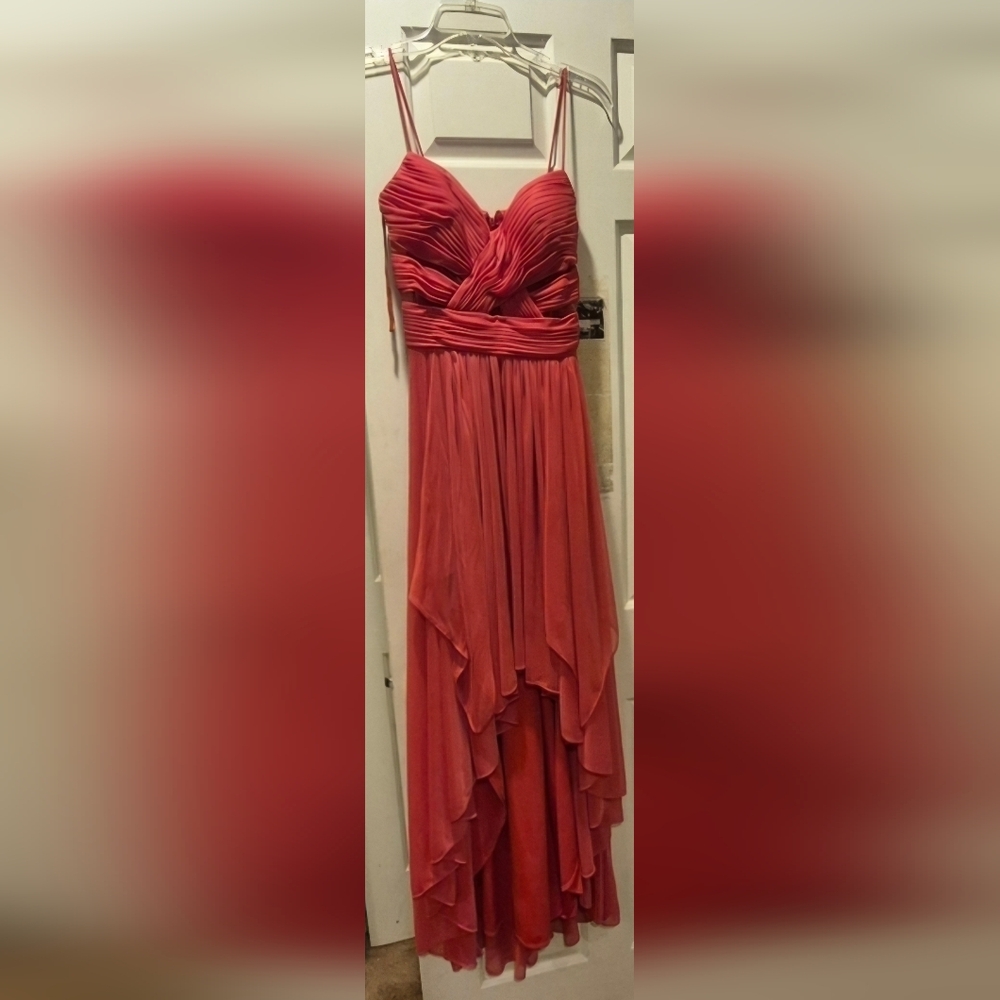 Cachet Pink Maxi Pleated A-Line Dress